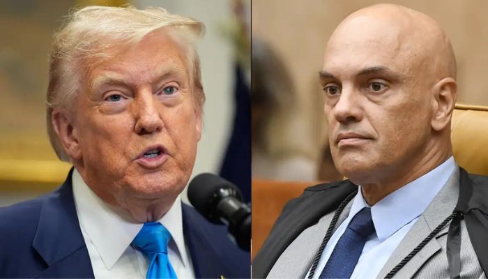 © Reuter/Yuri Gripas e Carlos Moura/STF Trump cita Bolsonaro, Moraes e plataformas para justificar taxação